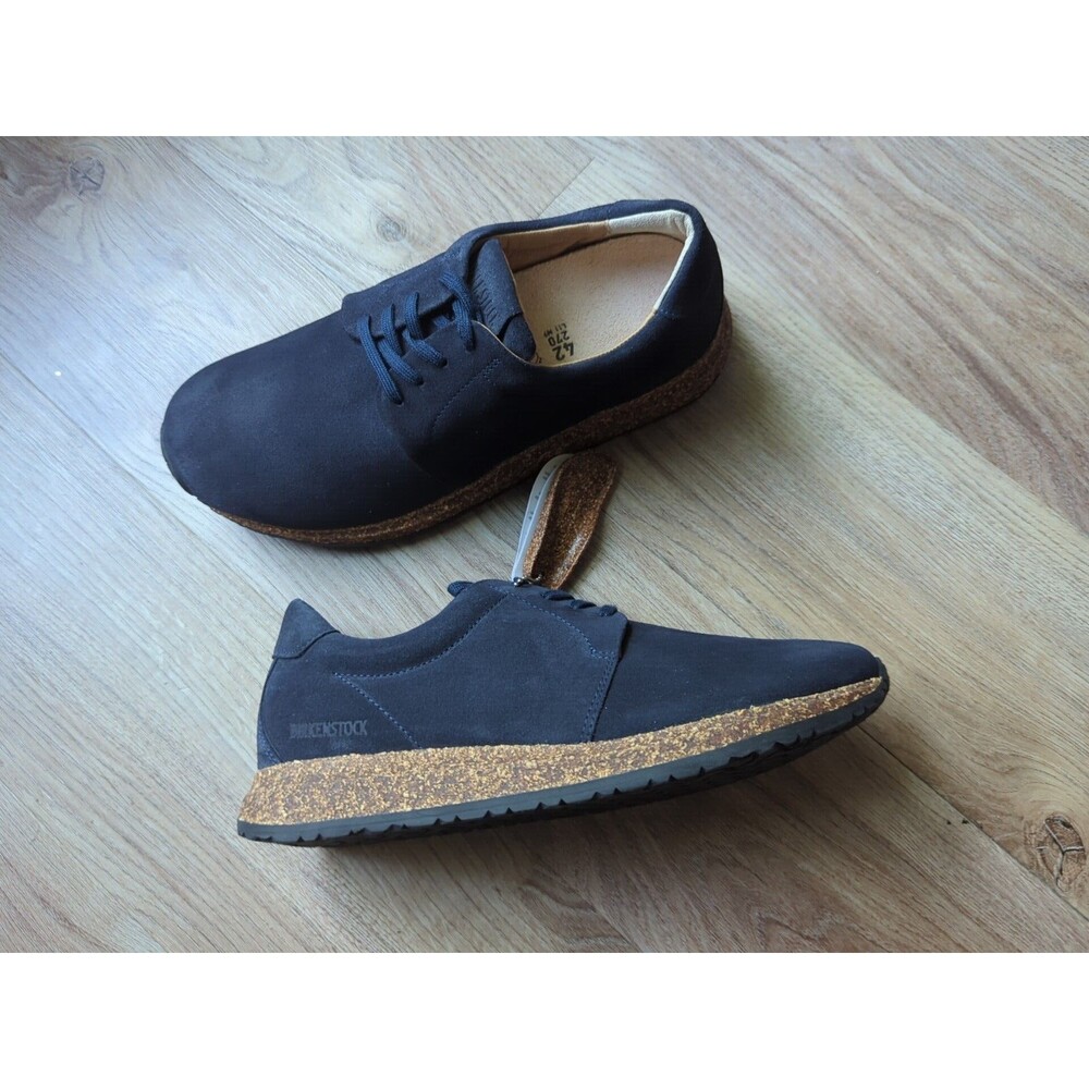 Birkenstock Wrigley Boost Cork Sole Suede Sneakers Mens 9-9.5 EU 42 Navy Blue